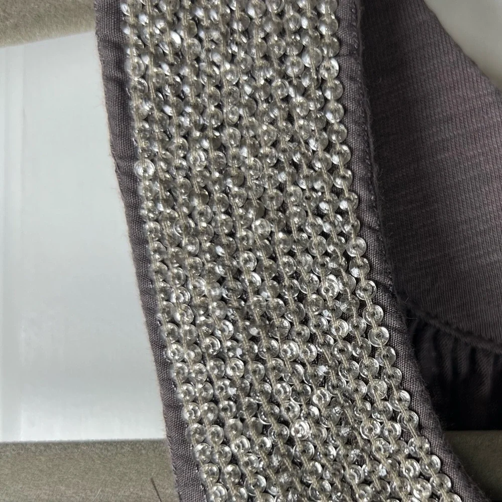 NWOT Banana Republic A-Line Belted Dress Sequin Embellishment Neckline Sz Large - Picture 5 of 9